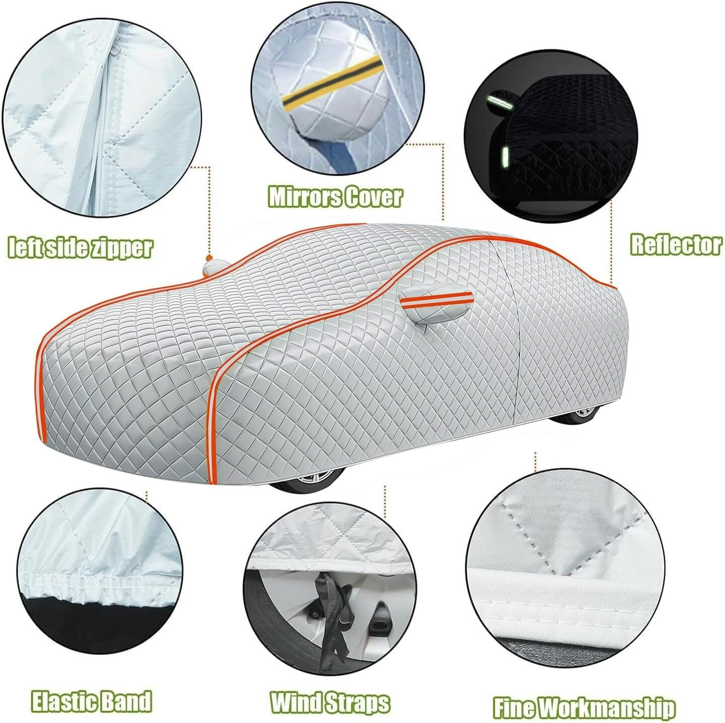 新型 フィアット 500 2010〜2022に適用 車カバー ボディカバー 収納